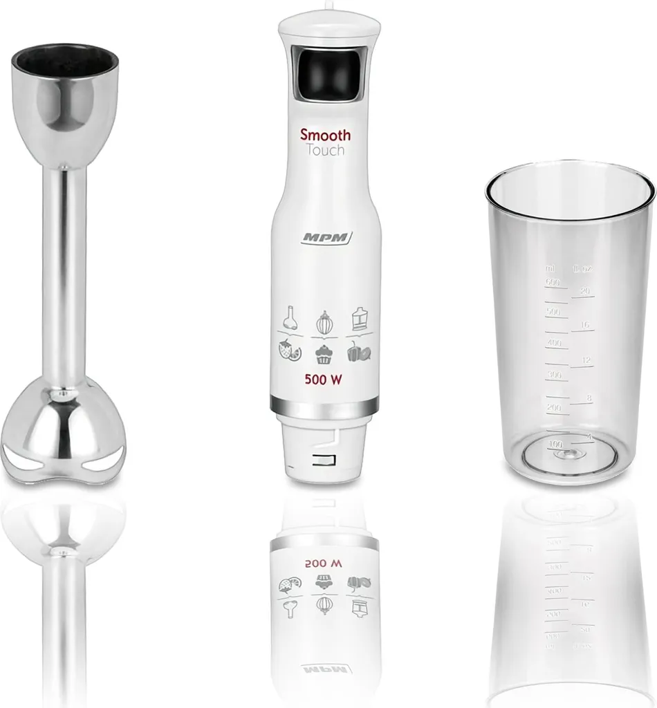 Mixeur plongeant 500W MPM haute performance : pied inox et design élégant