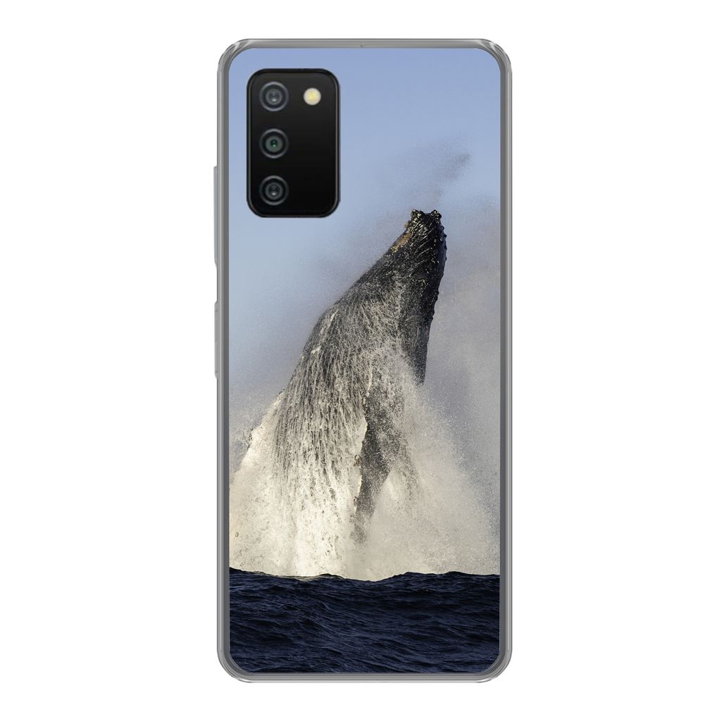 MuchoWow Handyhülle Schutzhülle Hülle für Samsung Galaxy A03s Wal - Wasser - Südafrika Silikon Softcase Handy Hülle - Schutz