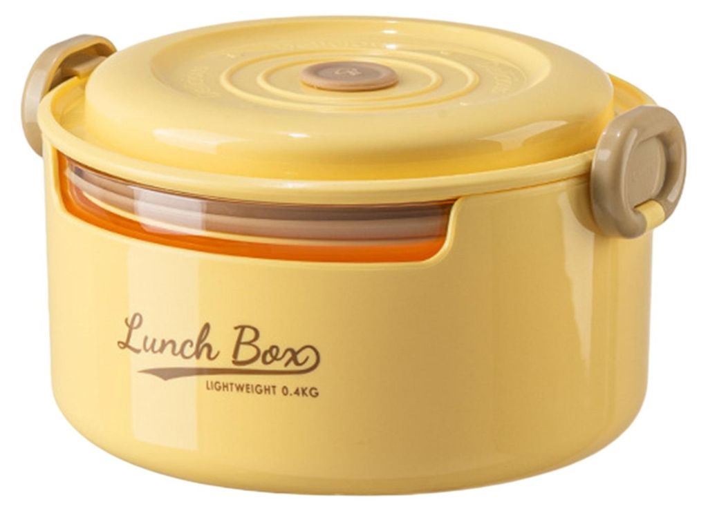 Runde 800-ml-Glas-Lunchbox mit auslaufsicherem Deckel, lebensmittelecht, spülmaschinen-, mikrowellen- und gefriergeeignet, ideal für Schüler, Ki...