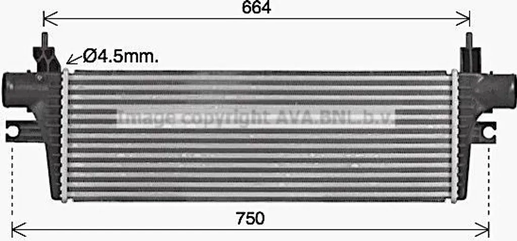 Intercooler Aluminium AVA TO4774 Haute Performance OE 179400L110