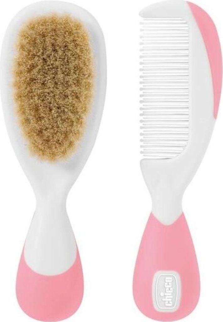 Chicco Brush and Comb Natural Hair Rose 0m+