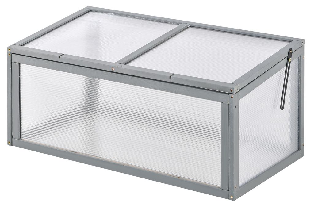 Outsunny Studený skleník s dreveným krytom Grey Obrázok produktu 