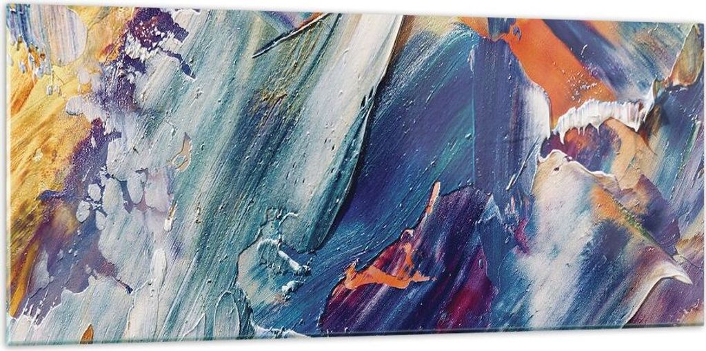 Bilder auf glas - Einteilig - Die Farben Farbe Abstraktion - 120x50cm - Glasbilder - Wandbilder - Bilder - Wanddekoration aus Glas - Glas Bilder - ...