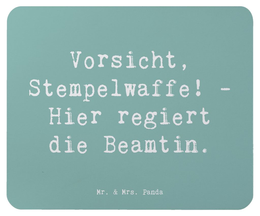 Mr. & Mrs. Panda Mauspad Spruch Beamtin Stempelwaffe - Meeresbrise - Geschenk, Beruf, computer mousepad, pc, Geschenkidee, Hingabe, Bürokratie, ma...