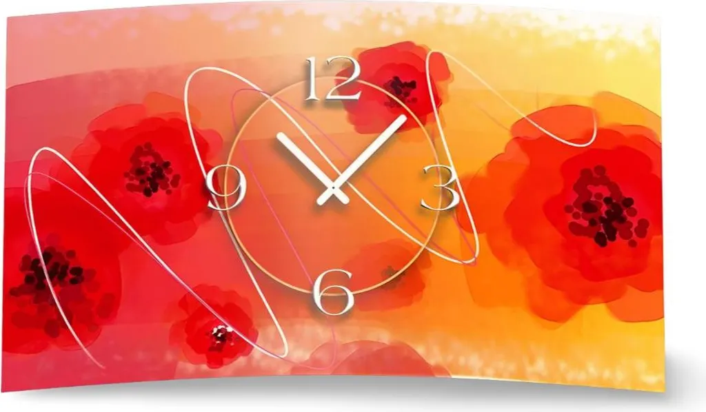 Horloge murale design abstrait roses rouges 3D-0139 Dixtime moderne