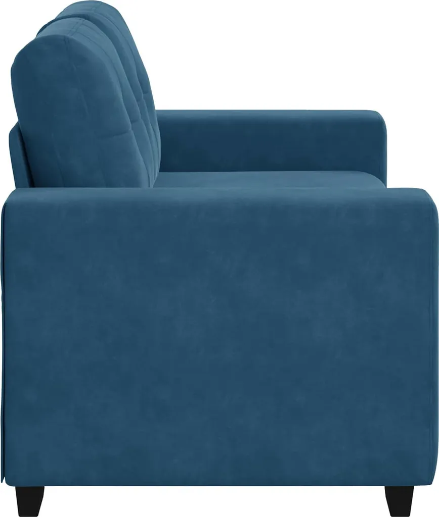 Canapé deux places d'angle de lecture avec son coussin bleu velours doux - 3