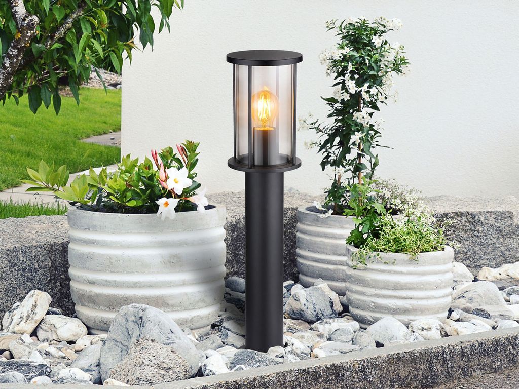 Globo Lighting Außenleuchte Edelstahl schwarz matt, 1x E27 Produktbild 