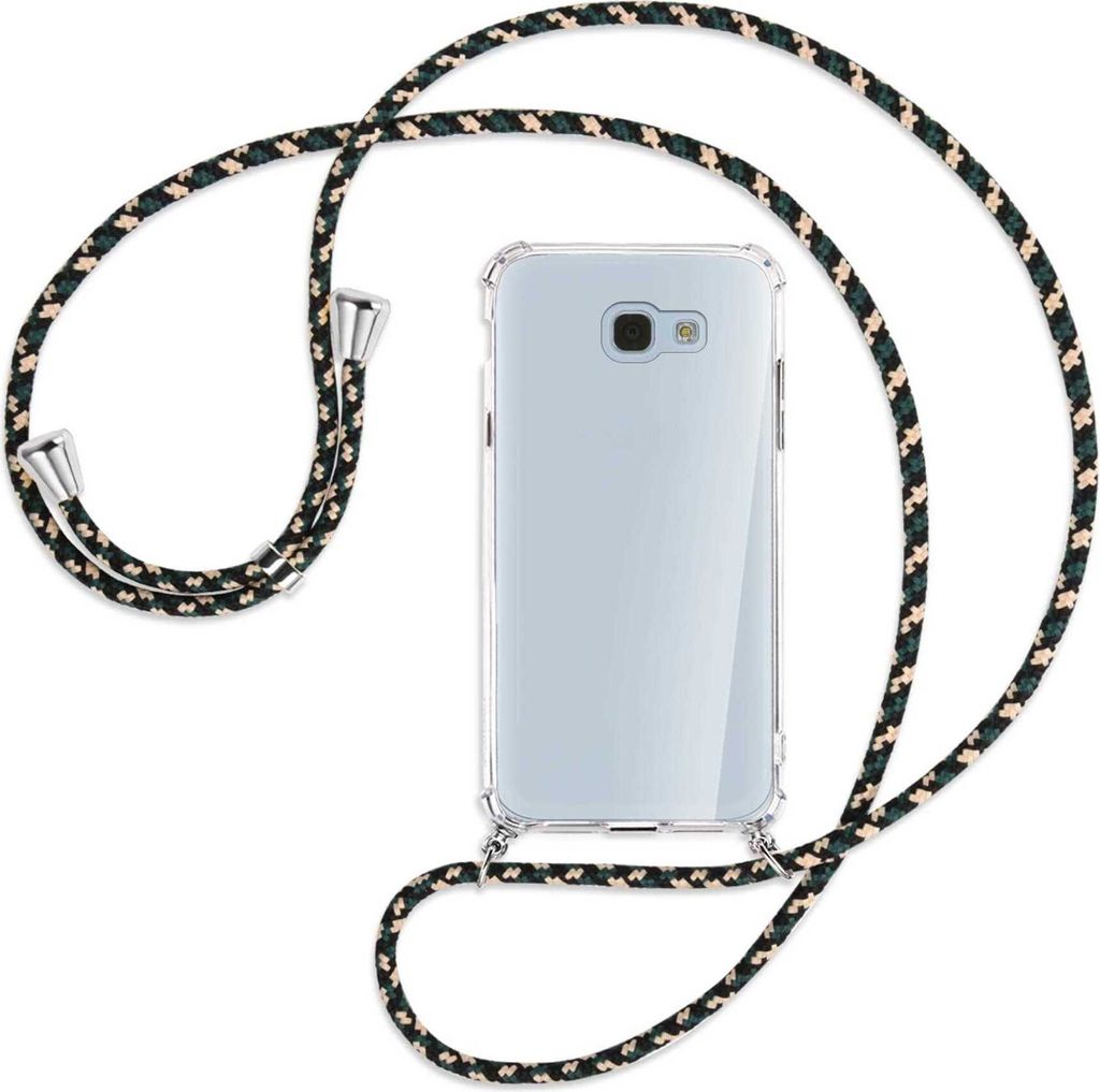 Handykette Backcover-Schutzhülle mit Band (Metall silberfarben) für Samsung Galaxy A5 2017 - camouflage