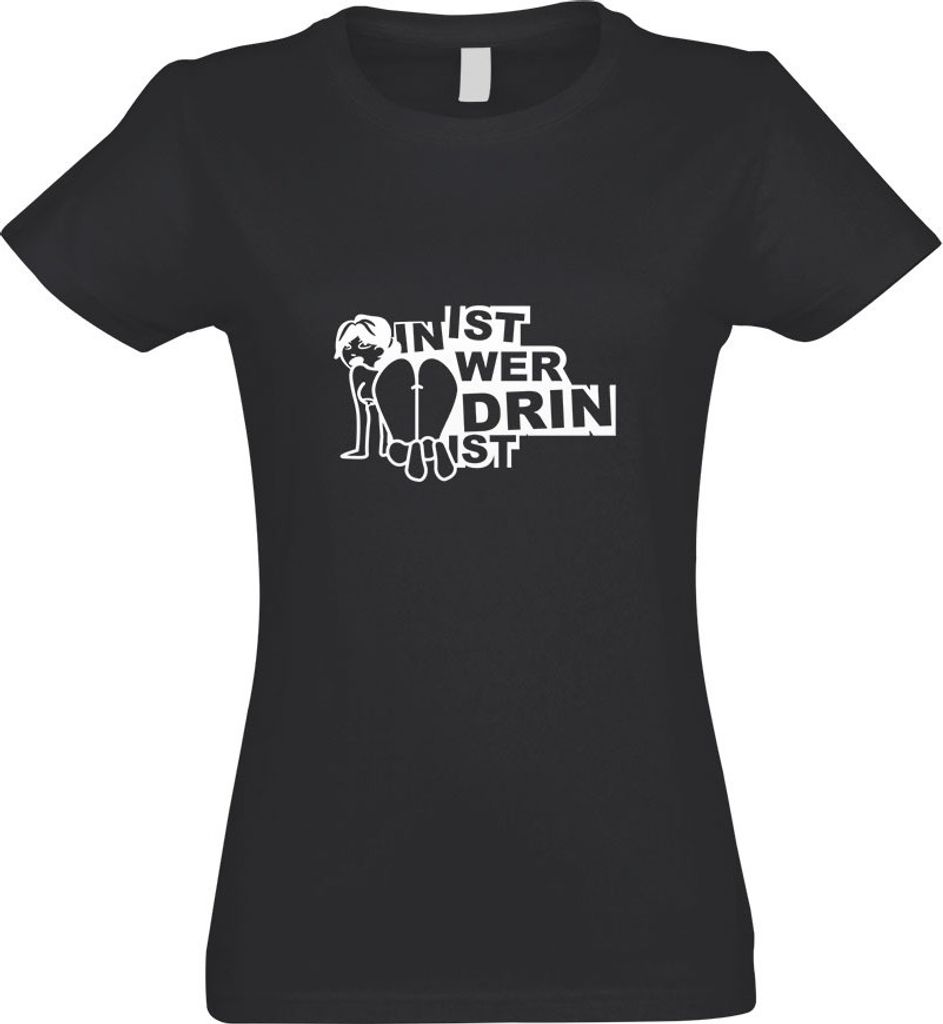 Kiwistar - T-Shirt tailliert - Damen - Graphit - In ist wer drin ist - mit Motiv Bedruckt - Funshirt Design - Sport - Freizeit - Damen - XL