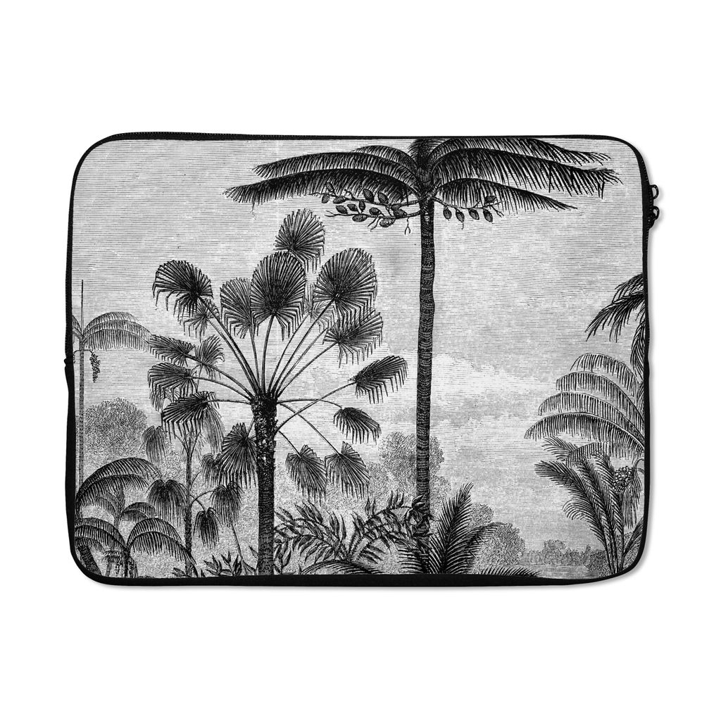 MuchoWow Laptop Hülle 17 Zoll Laptoptasche Design - Bäume - Natur - Pflanzen - Botanisch - Zipper - Schutzabdeckung