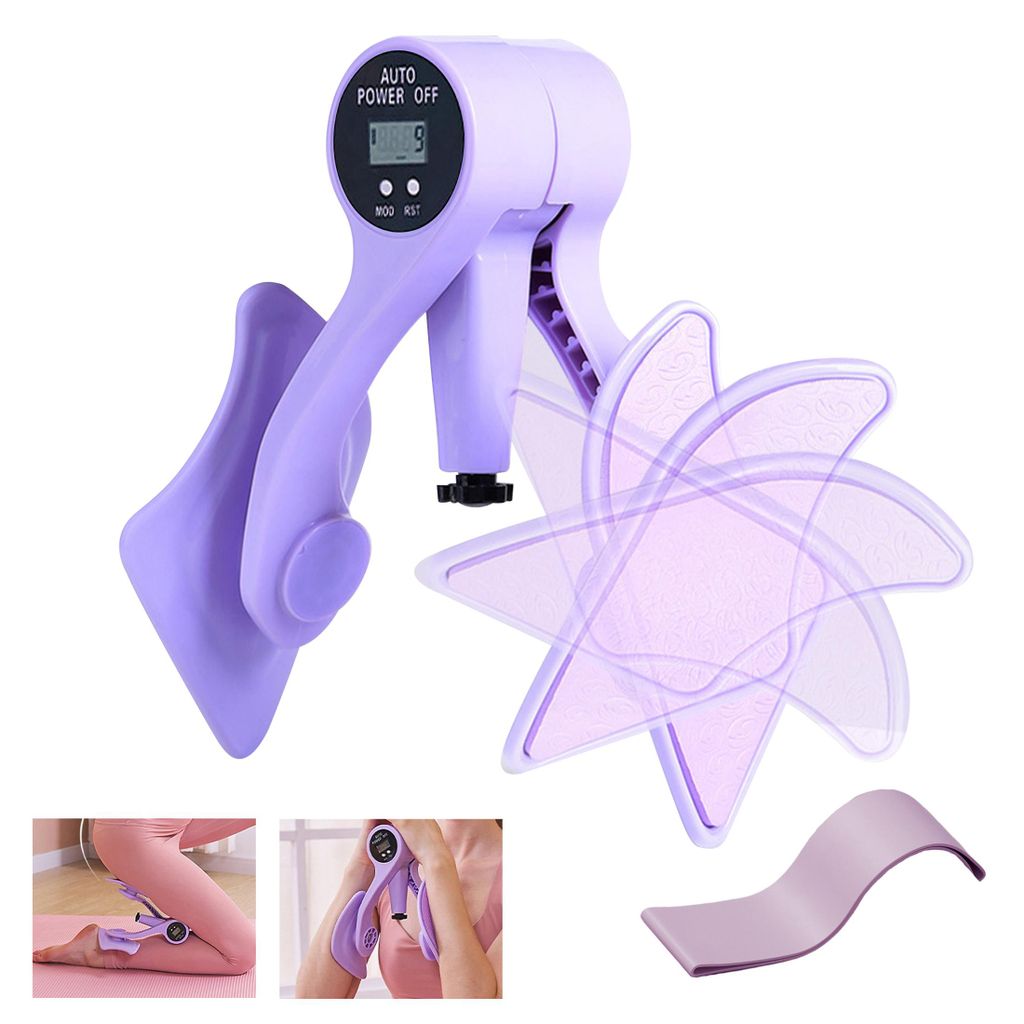 Fitnesskleingeräte, Beckenbodentrainer, 360° Baffle-Beintrainer mit Hüft-Gummiband, Einstellbarer Kraft-Oberschenkeltrainer, Zählbarer Gesäß ...