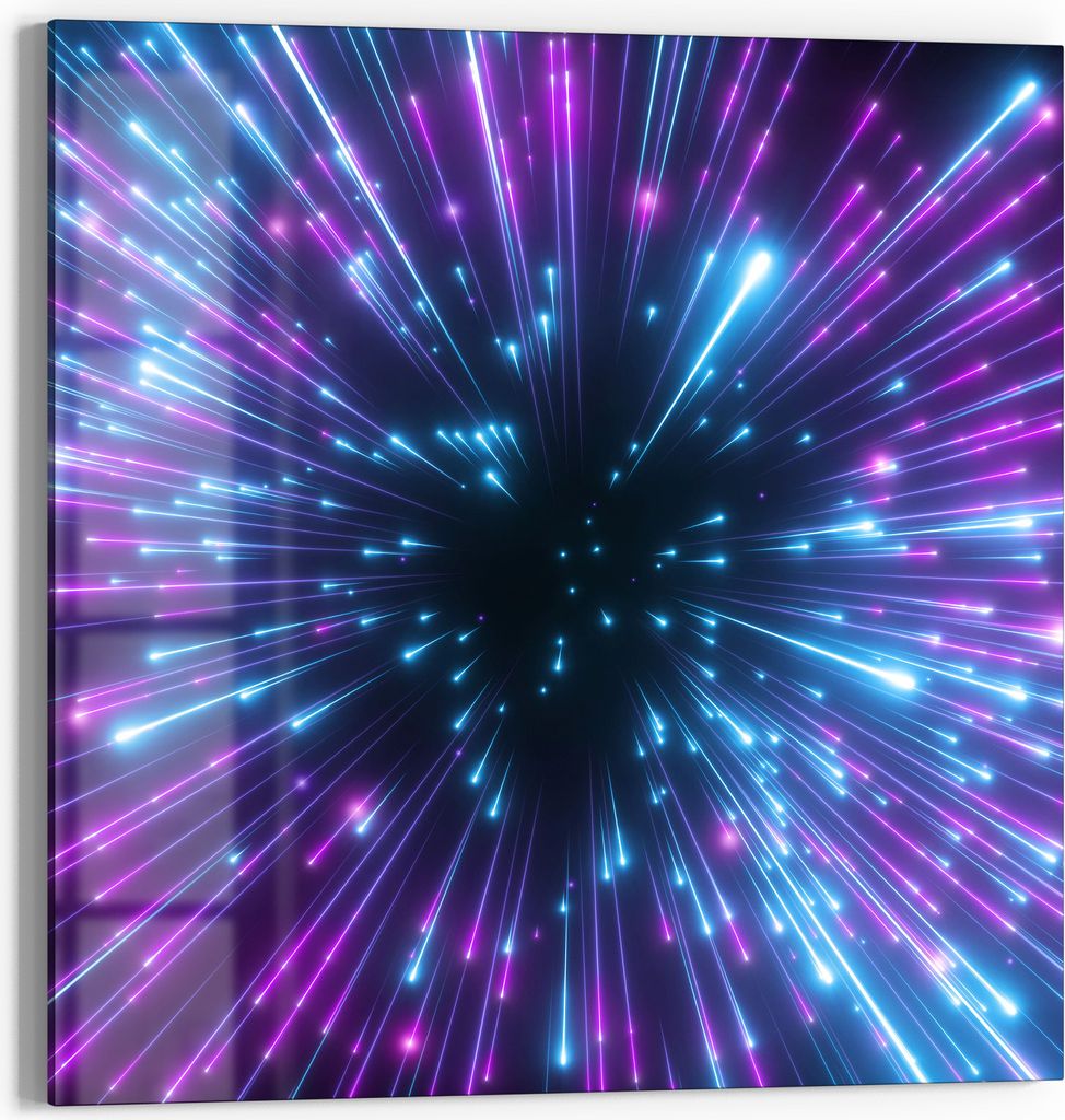 DEQORI Glasbild Echtglas 50x50 cm 'Lichter der Zukunft' Produktbild 