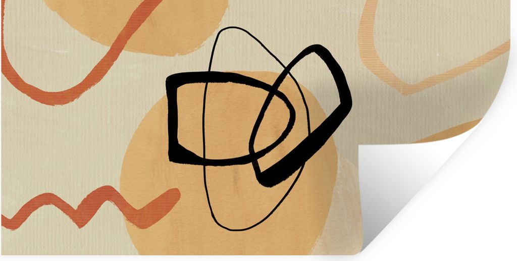 MuchoWow Wandtattoo Wandsticker Wandaufkleber Formen - Abstrakt - Braun 40x20 cm Selbstklebend und Repositionierbar - Aufkleber
