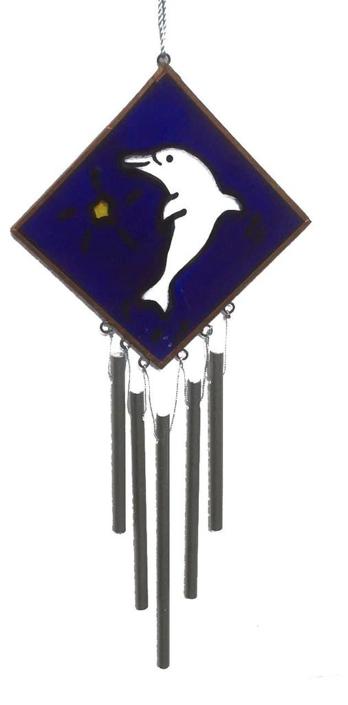 Suncatcher Delphin 7cm Glas/Aluminium 20cm