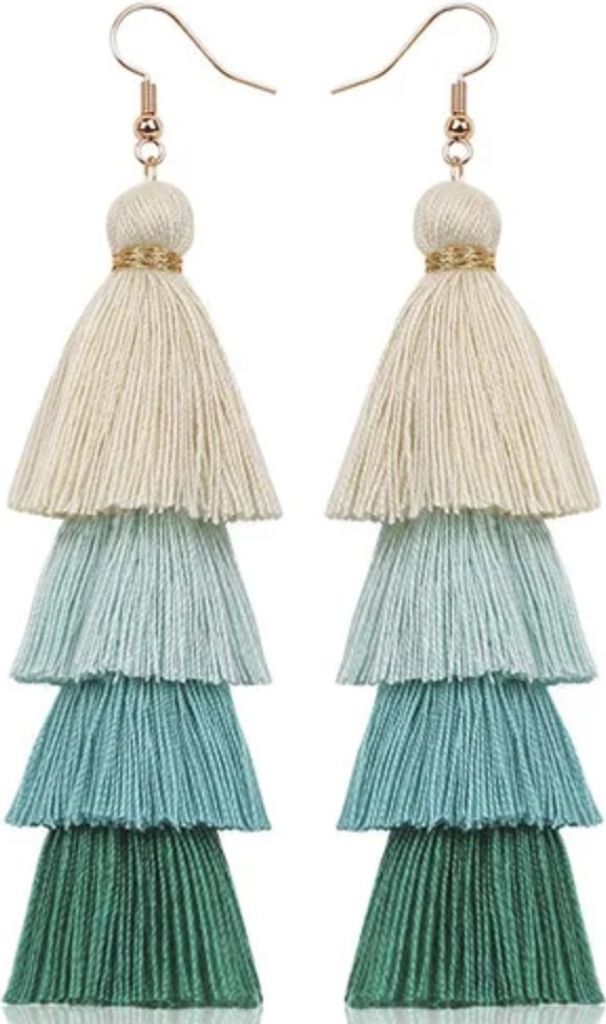 Bunte Quasten Ohrringe in Türkis – Ein Statement-Accessoire KP32607
