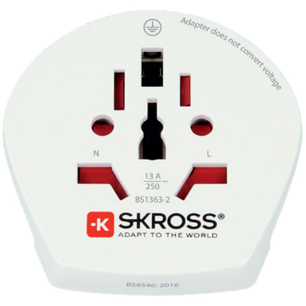 Reiseadapter Welt für Europa Weltreisestecker Adapter Typ A,B,C,G,I,J,L,N Skross