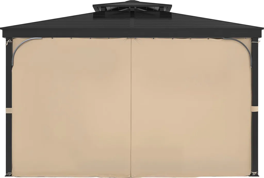 Paravent Extérieur Grande Taille 284x284cm Kaki pour Terrasse et Balcon