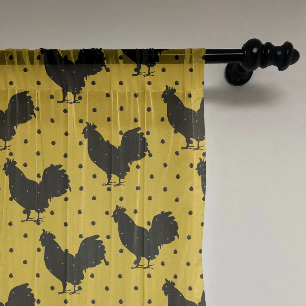 Arazzo Gigante Gallo ABAKUHAUS 274cm - Giallo Antracite Raso Setoso - 2