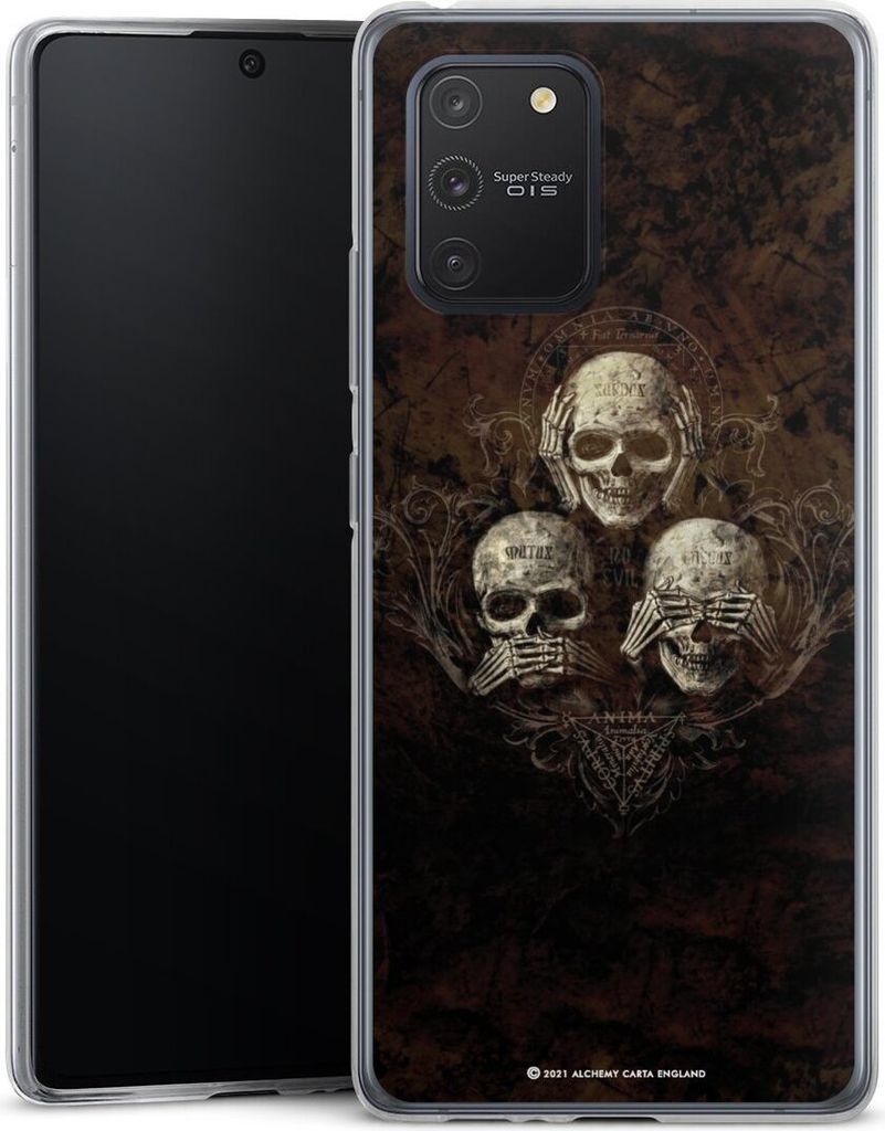 DeinDesign Slim Hülle für Samsung Galaxy S10 Lite Silikon Case Ultra Dünn Handyhülle Art Gothic Totenköpfe
