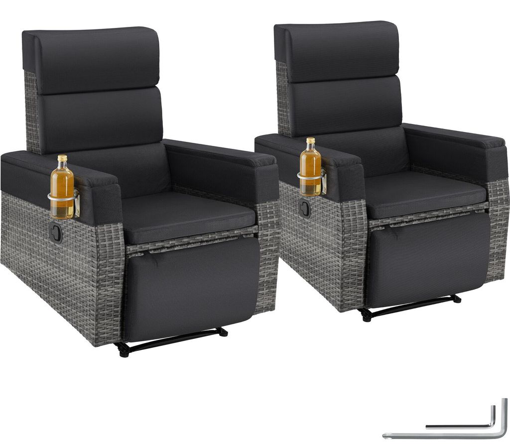 tectake® Aluminium Rattansessel Pacentro verstellbare Produktbild 