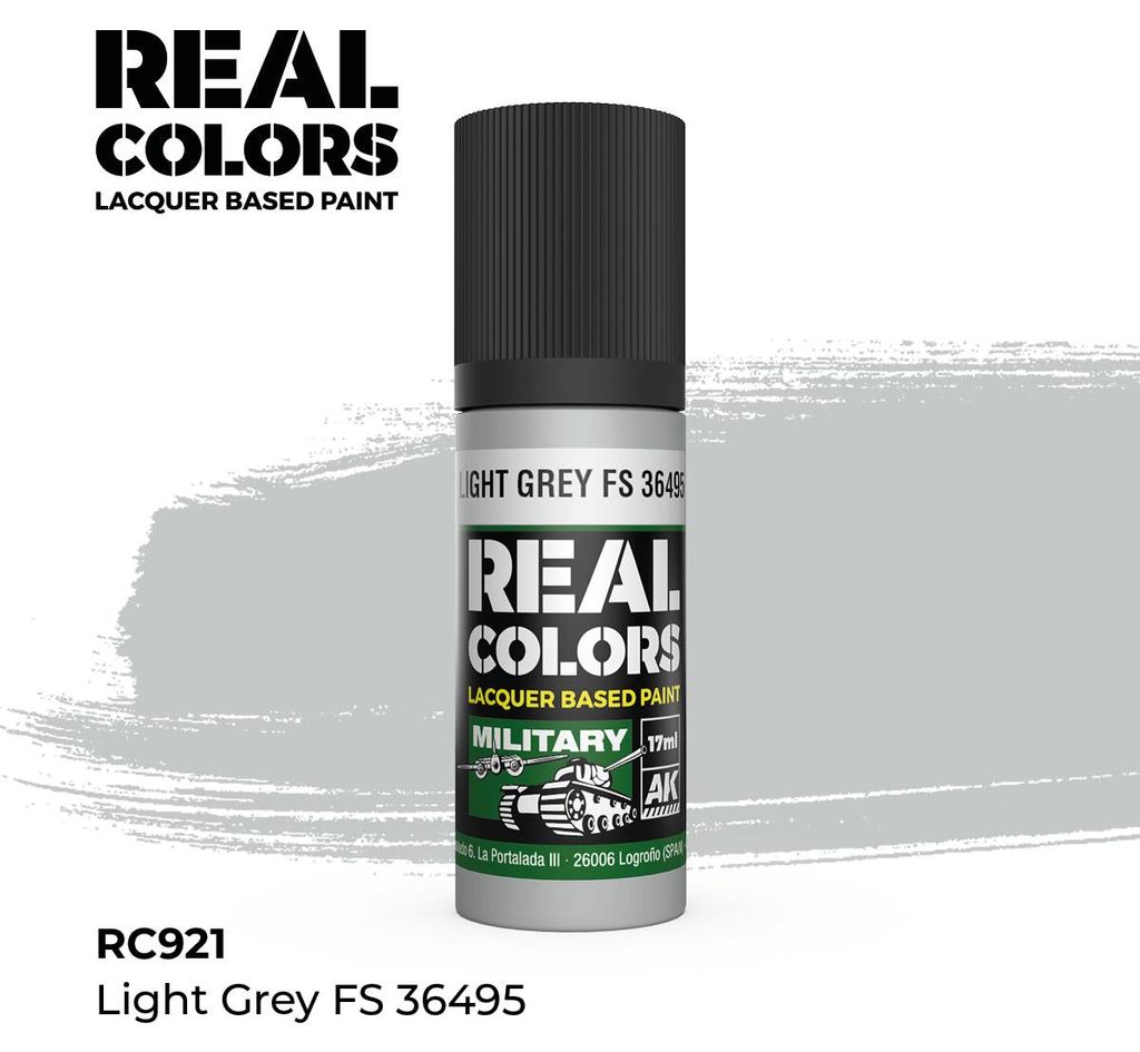 AK Interactive S.L. AK-RC921 REAL COLORS: Light Grey FS 36495 17 ml