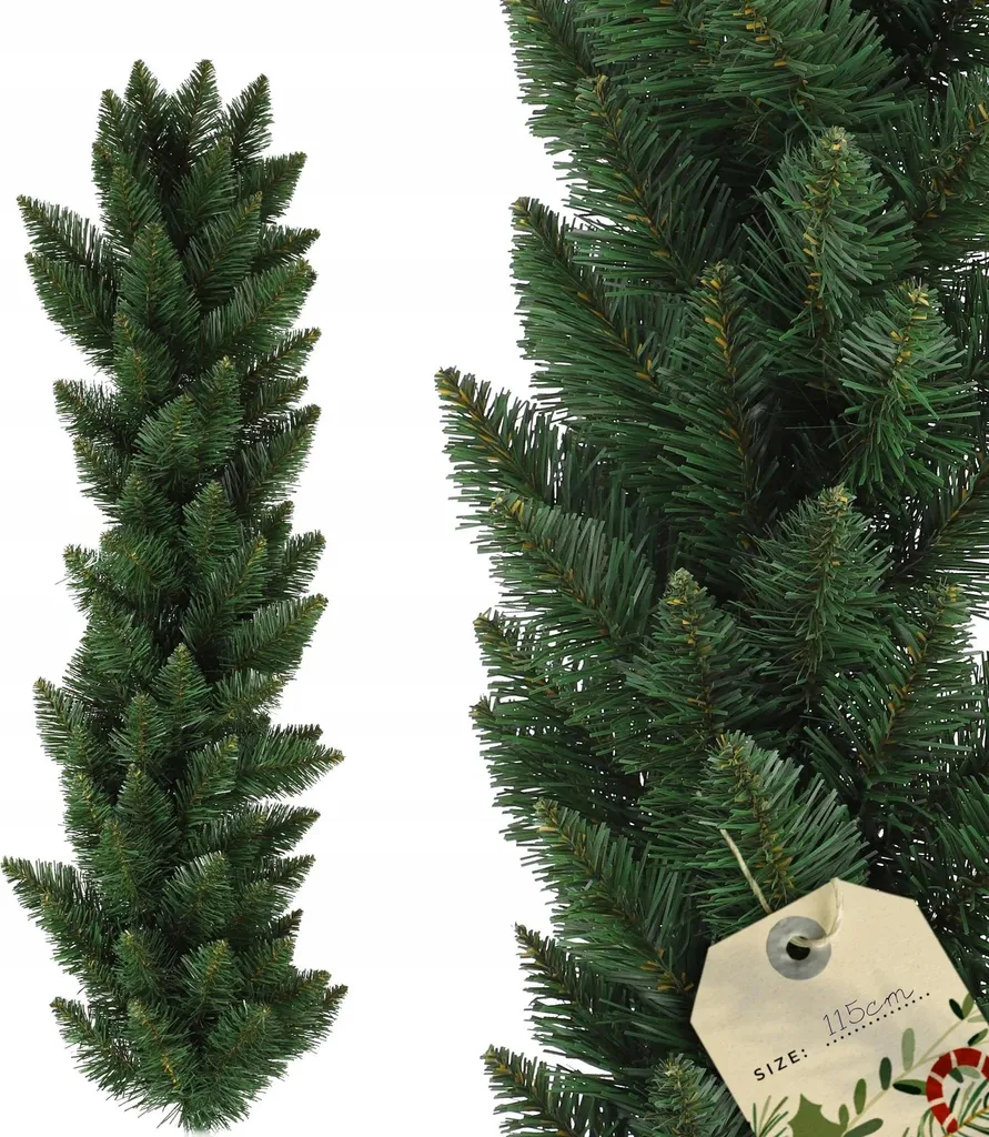 Guirlande pour sapin de Noël verte 112 cm classique pour décoration