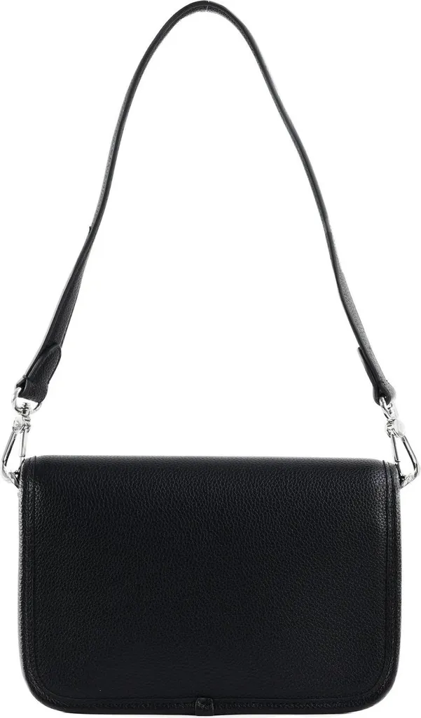 Lacoste Borsa a Tracolla Flap Crossover Bag Nero - Pelle Piqué Originale - 3