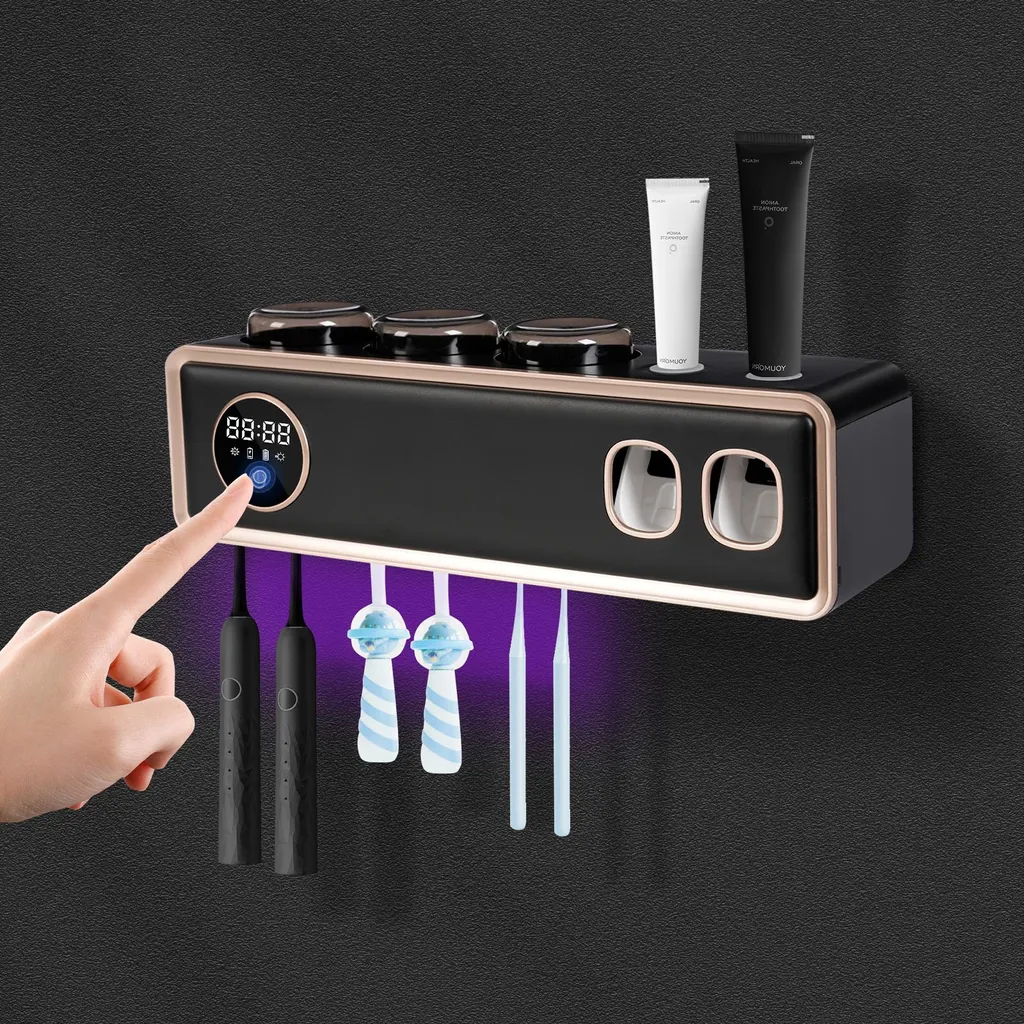 Support brosse à dents désinfectant UVC à batterie longue autonomie
