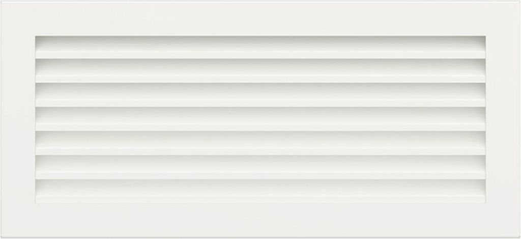 Kaminlüftungsgitter Weiß FLAT 17x37 cm – Lüftungsgitter für Kamin, Ofen oder Wand – Metall, rechteckig