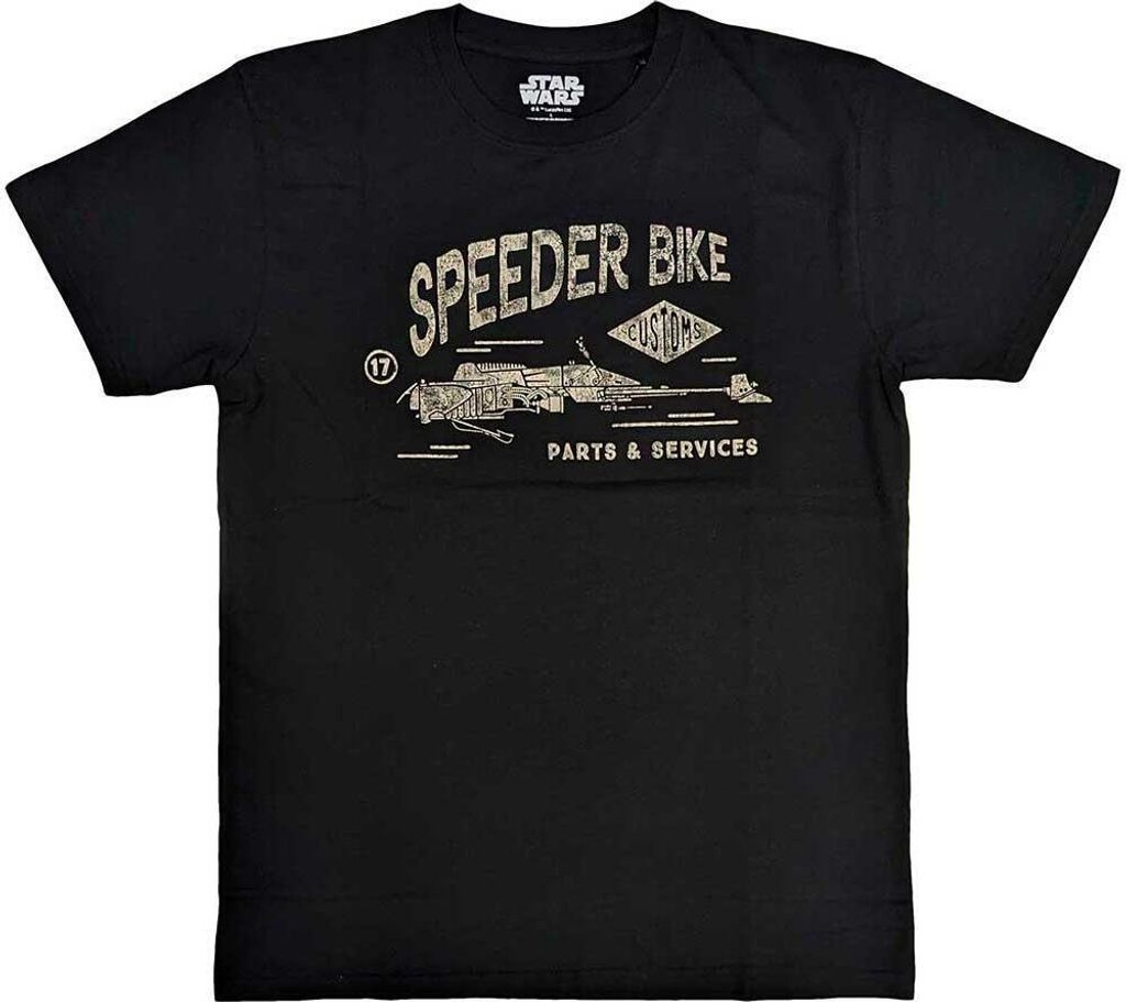 Star Wars - "Speeder Bike" T-Shirt für Herren/Damen Uni RO10133 (M) (Schwarz)