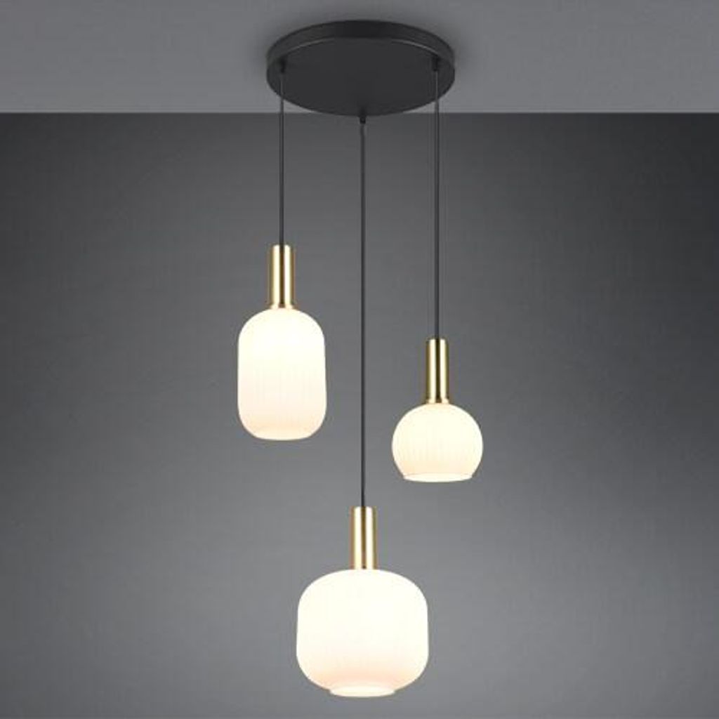 Lampada a sospensione DIVA bianco-nero-oro 3xE27x10W in Immagine del prodotto 