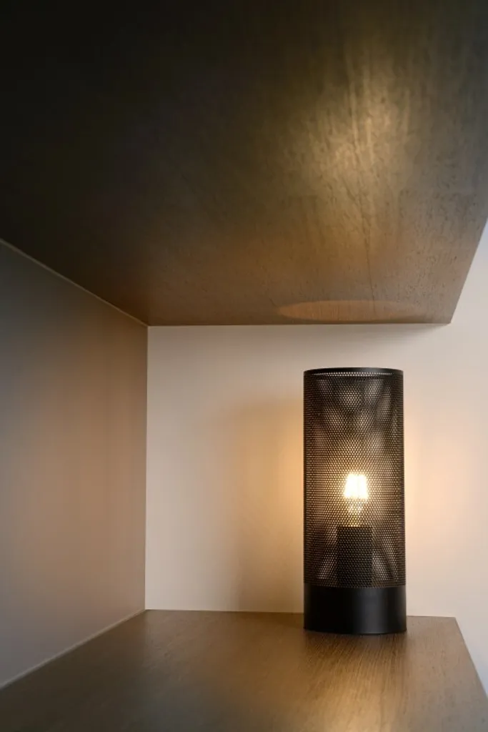 Petite Lampe de Table Noire BELI Ø 12 cm - Éclairage d'Appoint Chic E27