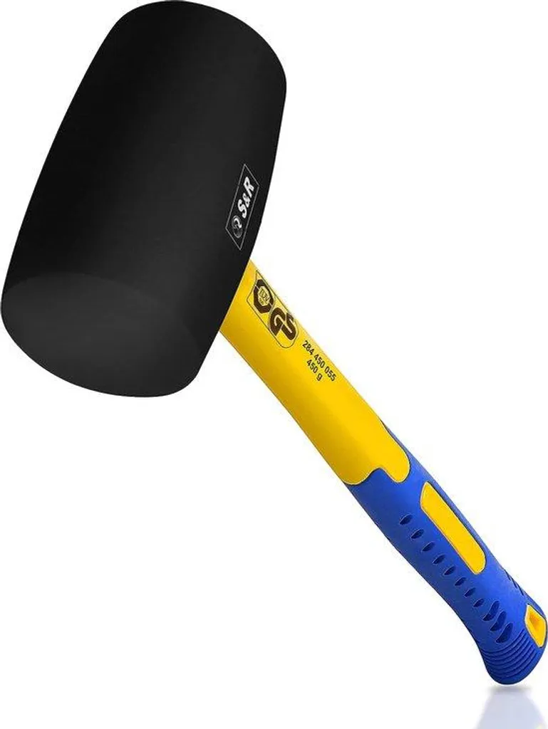 Marteau en caoutchouc noir 450g avec manche en fibre de verre robuste