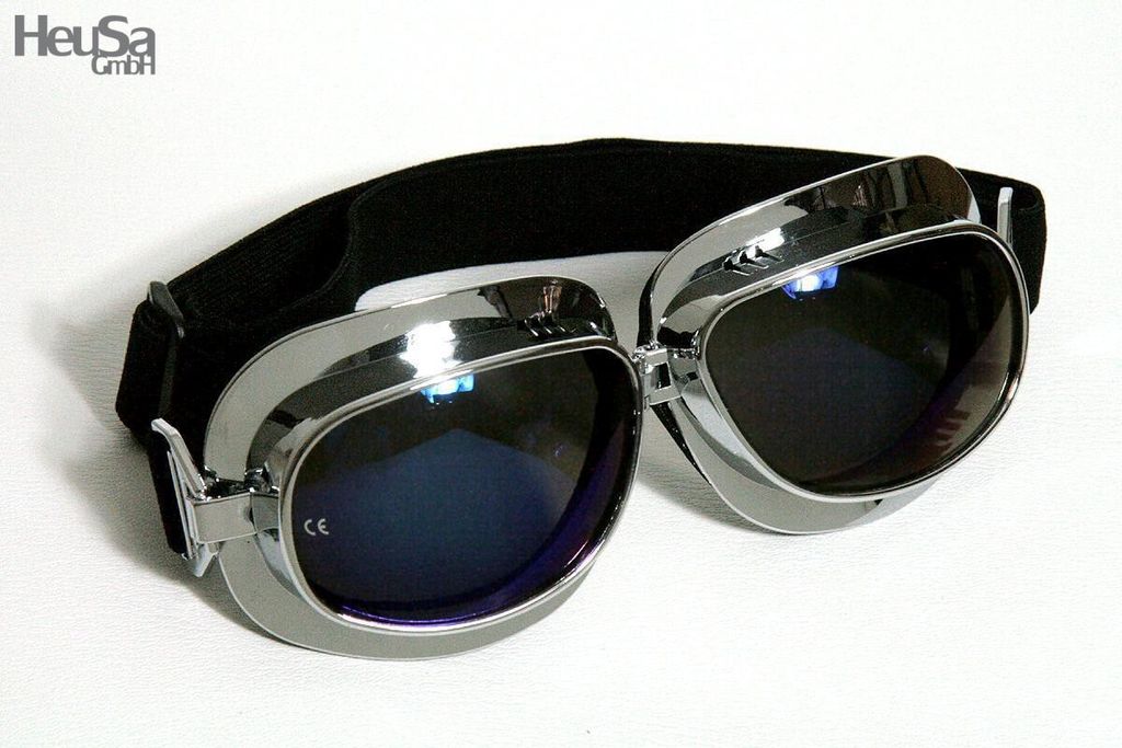 Motorradbrille Fliegerbrille Brille Chopper Biker mit Rainbow getönten Gläsern
