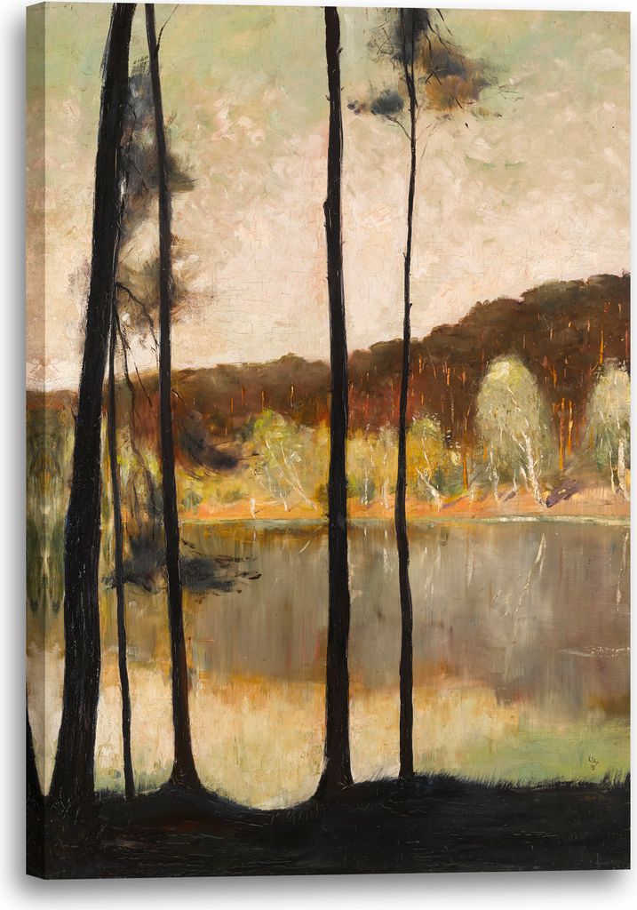 Leinwandbild (70x100cm): Lesser Ury - GRUNEWALDSEE, BERLIN, echter Holz-Keilrahmen inkl. Aufhänger, handgefertigt in Deutschland