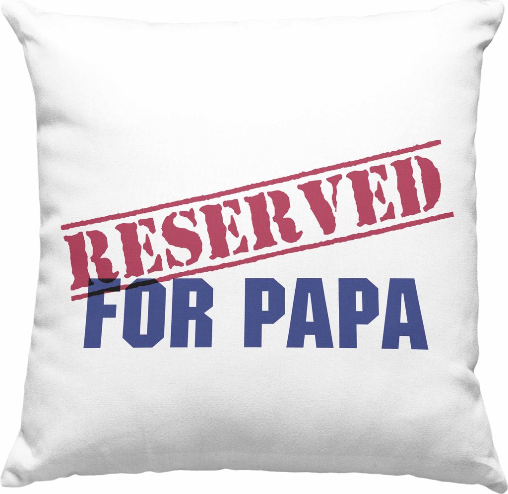 Trendation - Reserved For Papa Geschenk Deko-Kissen mit Füllung 40x40 Geschenkidee Lustig Spruch Vater Vatertag Lustige Geschenkidee (Grün)