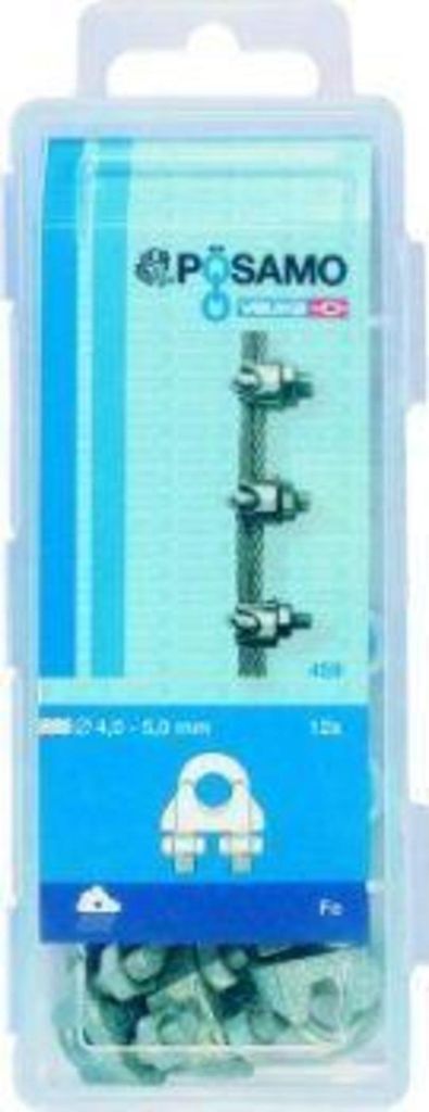 PÖSAMO Drahtseilklemmen verzinkt 6,5 mm a 10 Stk. Box