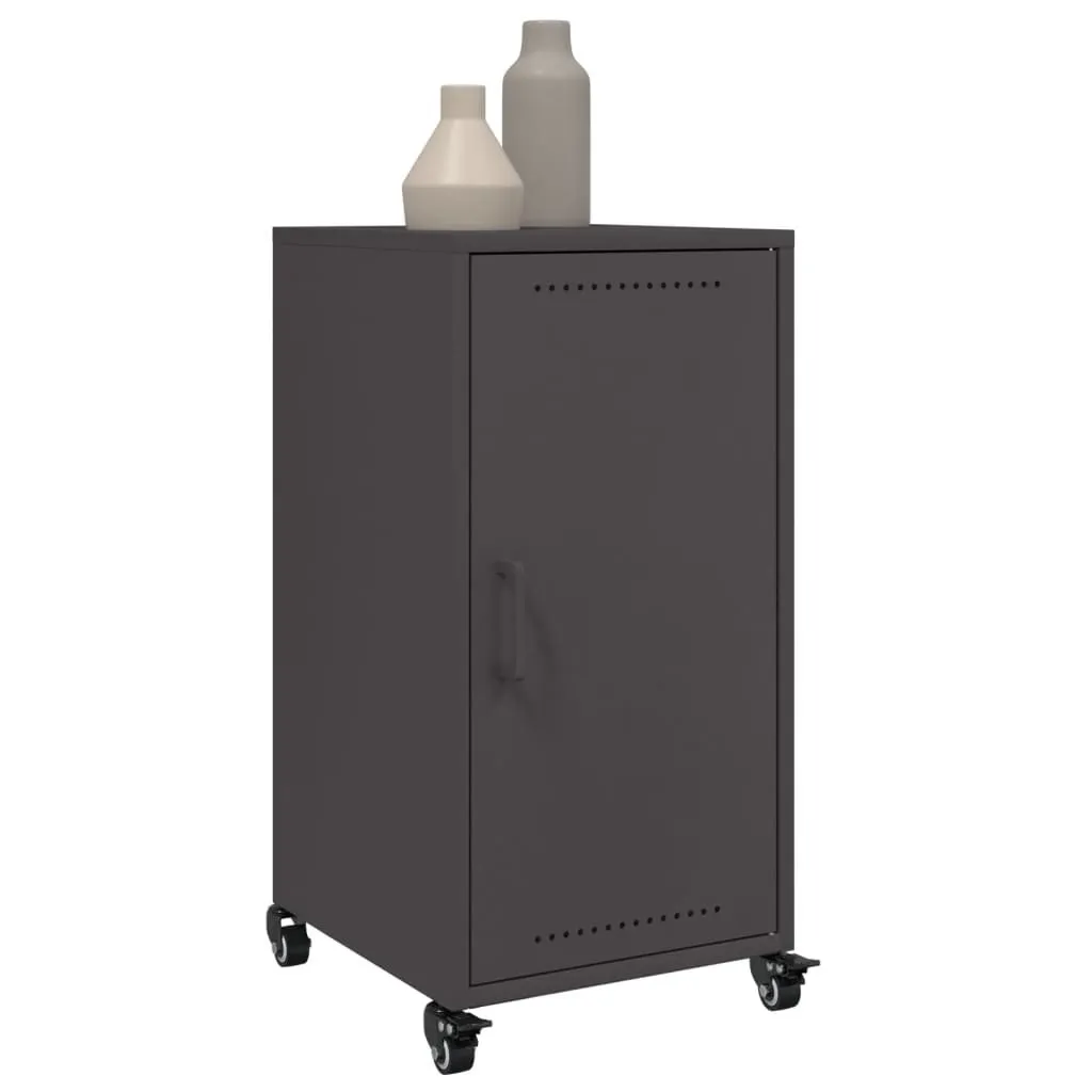 Solution de rangement gain de place, buffet noir en acier anti-rayure - 5