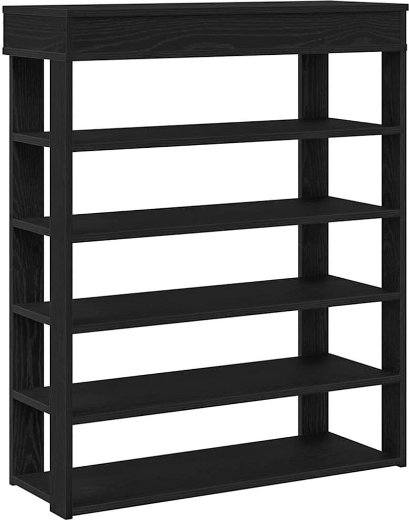 Schuhregal Schwarz 80x30x98 cm Holzwerkstoff