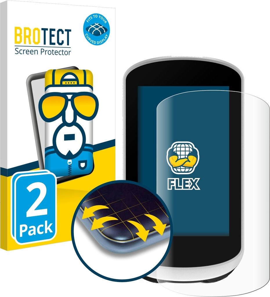 2x BROTECT Fullscreen Schutzfolie für Garmin Edge Explore 2 Displayschutz Folie Fullcover Klar Transparent