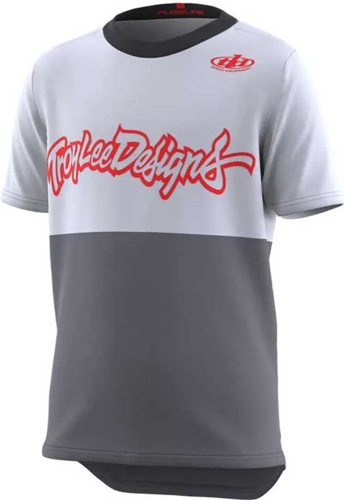 Maillot VTT Troy Lee Designs Flowline Blanc - Tenue Enduro Enfant 8 ans