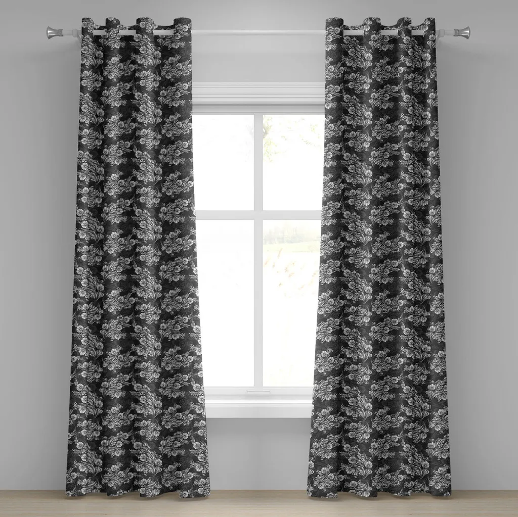 Tende Decorative ABAKUHAUS Damasco e Fiori - Set 2 Pannelli 280x225