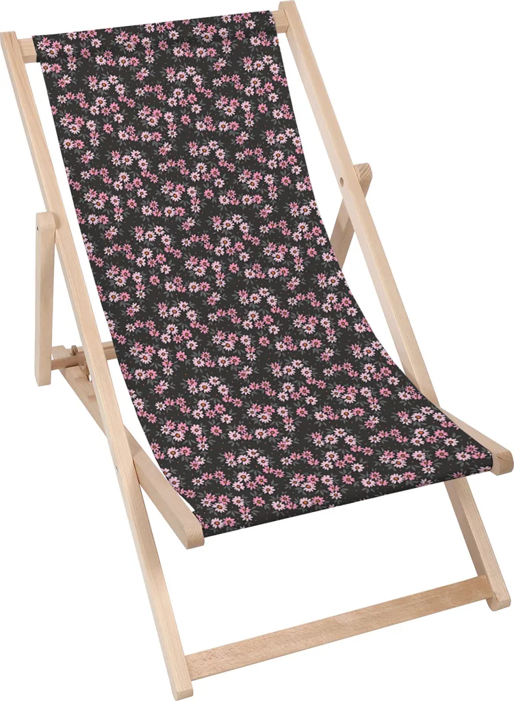 Sdraio Dreamroots 130kg Fiori Rosa - Legno Pieghevole 3 Posizioni