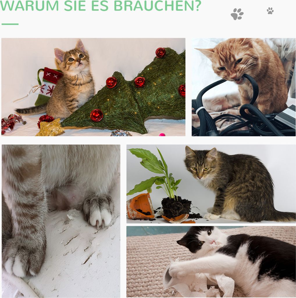 PawHut Katzen Kratzbaum Kaktus Katzenbaum Kiefernholz Sisal Produktbild 5
