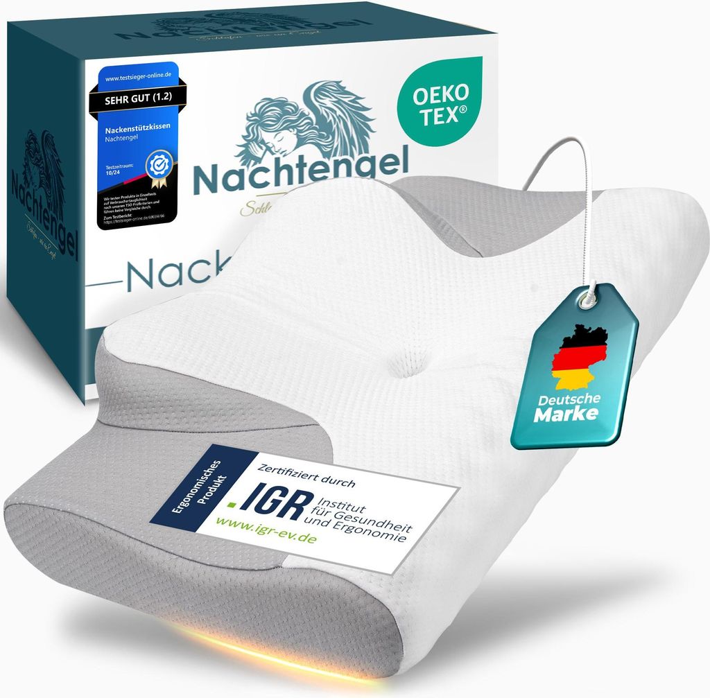 Orthopädisches Kissen – Ergonomisches Kopfkissen Nackenschmerzen aus Memory Foam, IGR-, Anti-Schnarch-Kissen, Nackenstützkissen