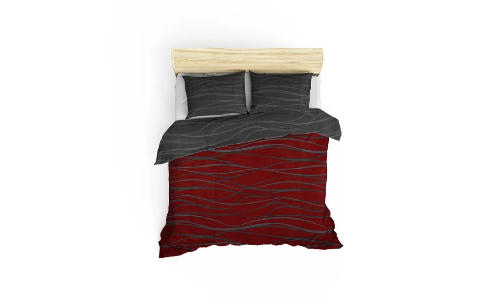 Parure de Lit Begonvilla Rouge Claret 65% Coton Résistant et Durable - 2
