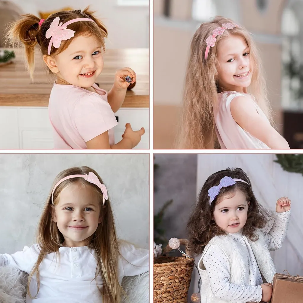 Bandeau Cheveux Scintillant 6 Pièces pour Cérémonie et Sortie Chic