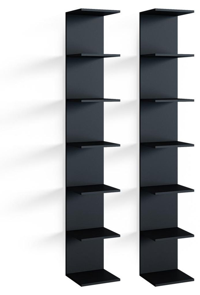 Mensola Vicco Paolo Nero 28 x 190 cm Set di 2, Model 52084 Immagine del prodotto 
