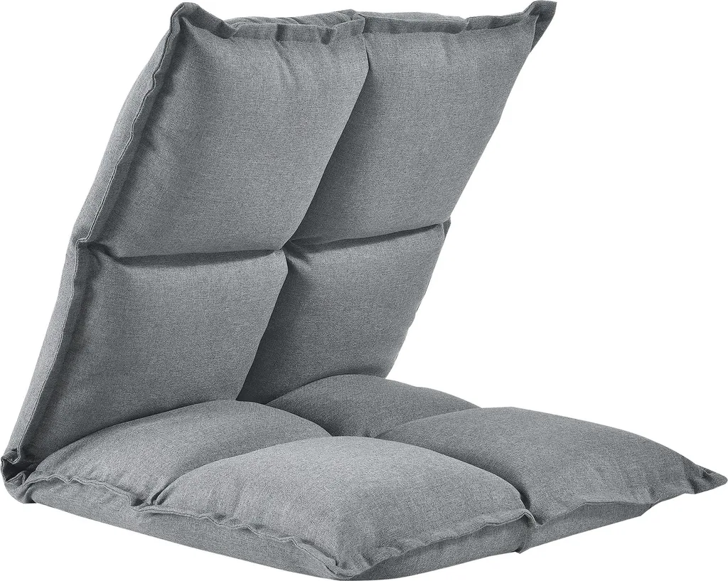 Chaise de sol réglable 5 positions Deinze - Lot de 2 fauteuils gris clair