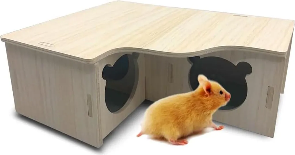 Cachette pour hamster nain et souris en bois naturel pour dormir au calme